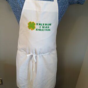 Apron Irish I was drunk embroidered humor apron.